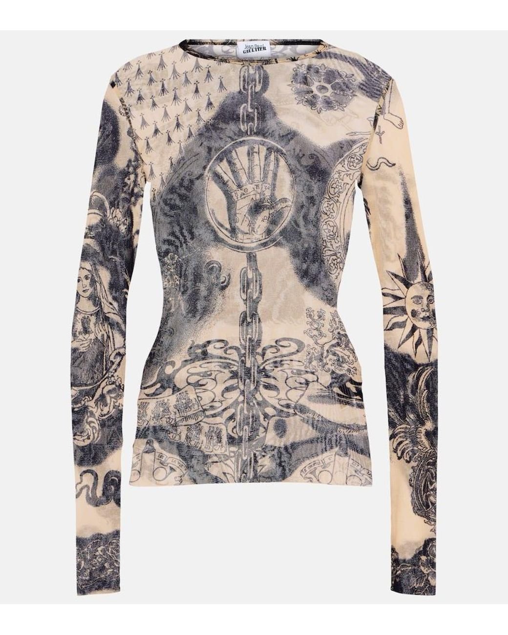 Jean Paul Gaultier Tattoo Collection Printed Mesh Top | Lyst Jean Paul Gaultier Tattoo Collection Printed Mesh Top | Lyst