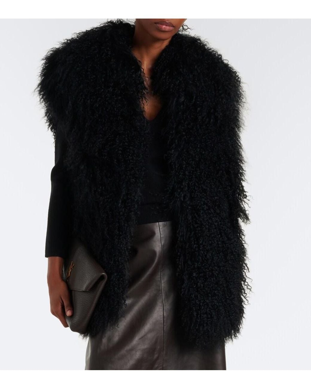 Yves Salomon Black Shearling Vest
