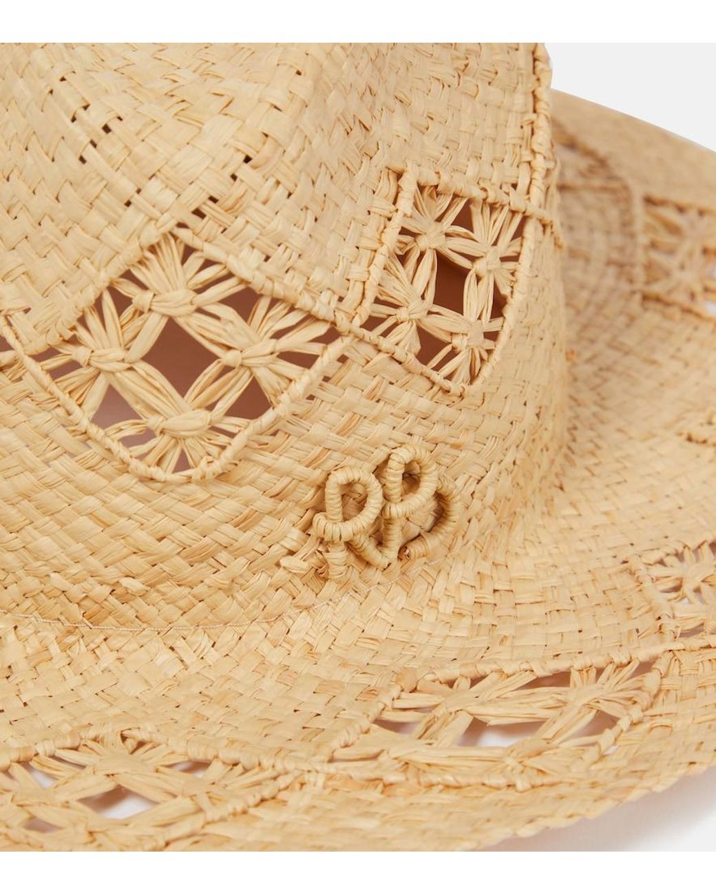 Ruslan Baginskiy Natural Embroidered Straw Fedora