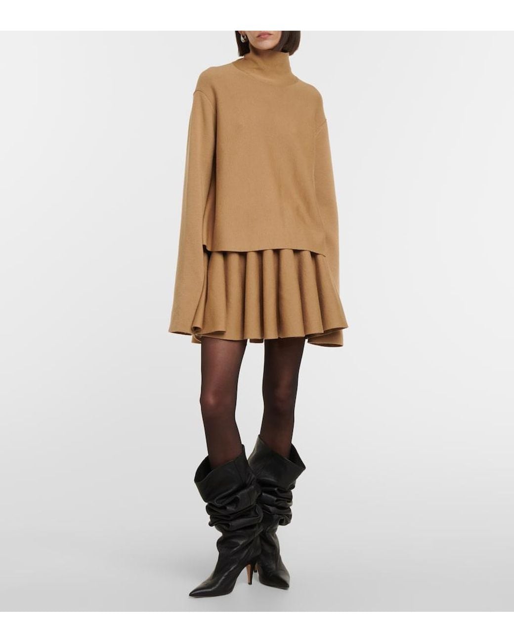 Khaite Natural Sree Wool-Blend Turtleneck Sweater