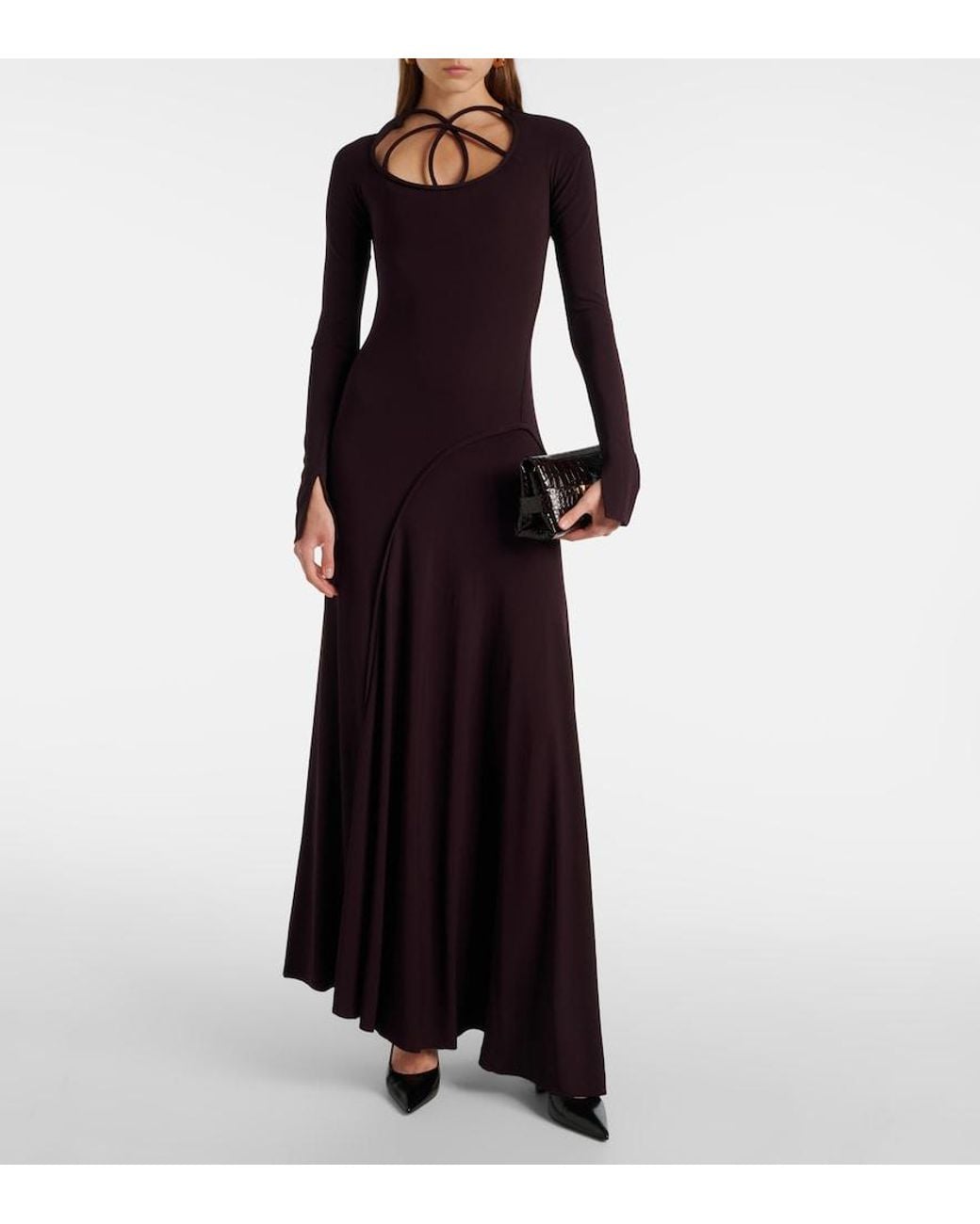 Victoria Beckham Black Twist-Detail Jersey Gown
