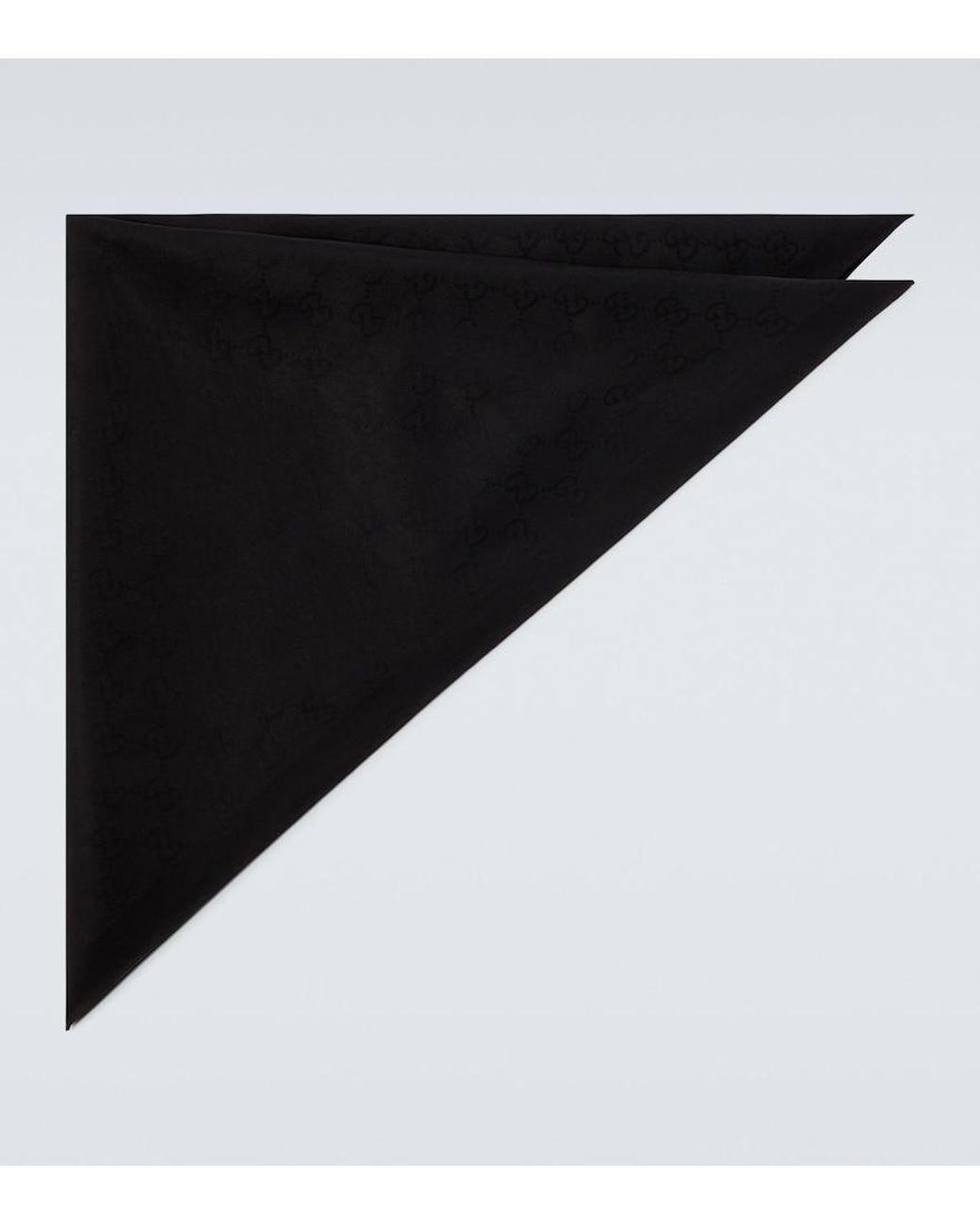 Gucci Black Gg Cotton And Silk Pocket Square for men
