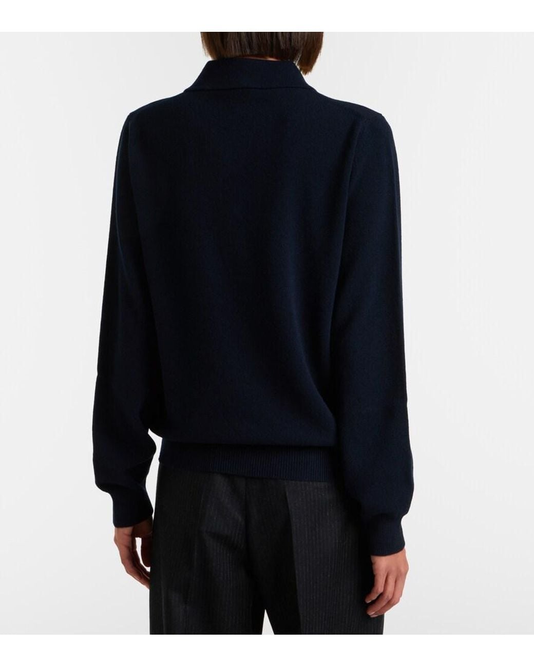 Blazé Milano Blue Highland Wool And Cashmere Polo Sweater