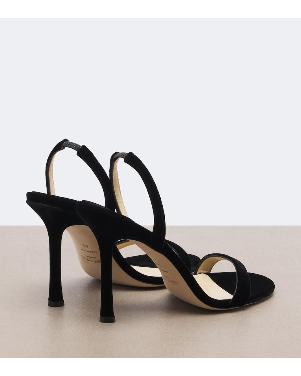 Jimmy Choo Black Jenn Velvet Slingback Sandals