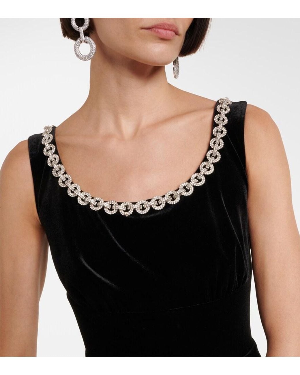 self portrait black velvet mini dress Self-Portrait in Ladies dresses size:4XL/UK22 YCRF_tallboot Vegas Glamour Mini Dress Crystal chain applique