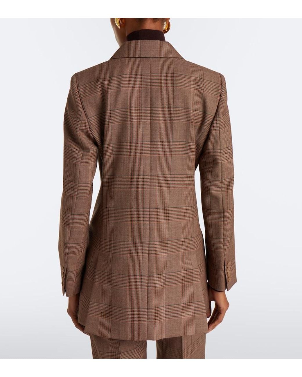Max Mara Brown Double-Breasted Virgin Wool Blazer