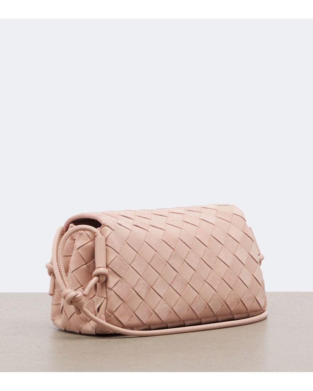 Bottega Veneta Pink Notturno Intrecciato Leather Crossbody Bag