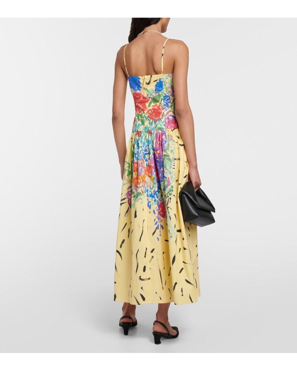 Christopher Kane White Floral Cotton Midi Dress