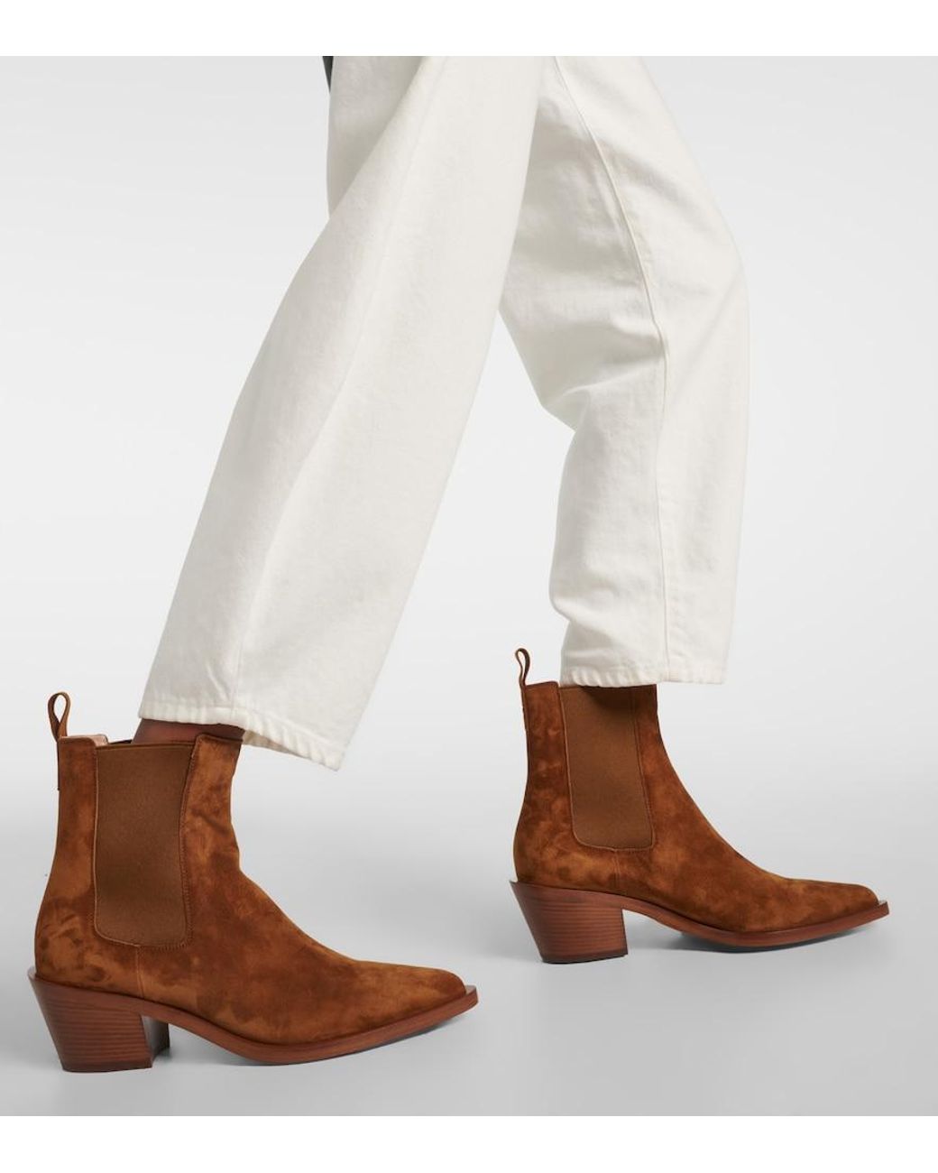 Gianvito Rossi Brown Wylie Suede Ankle Boots