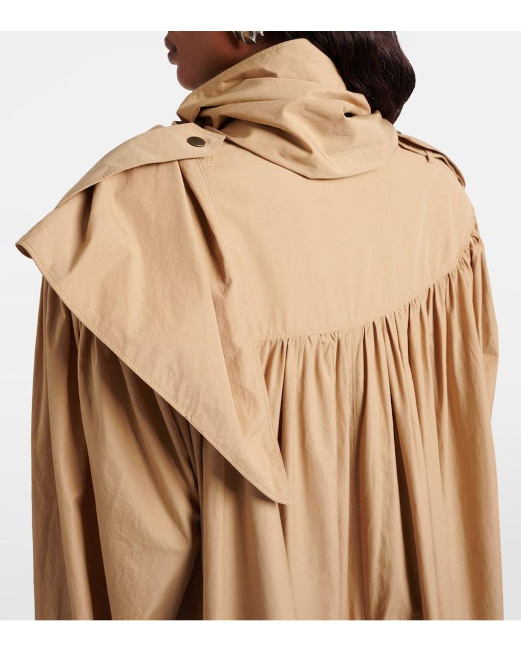Chloé Natural Scarf-Detail Cotton Coat