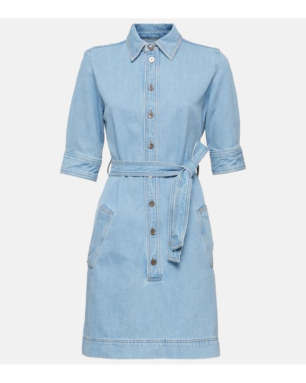 FRAME Blue Denim Shirt Dress