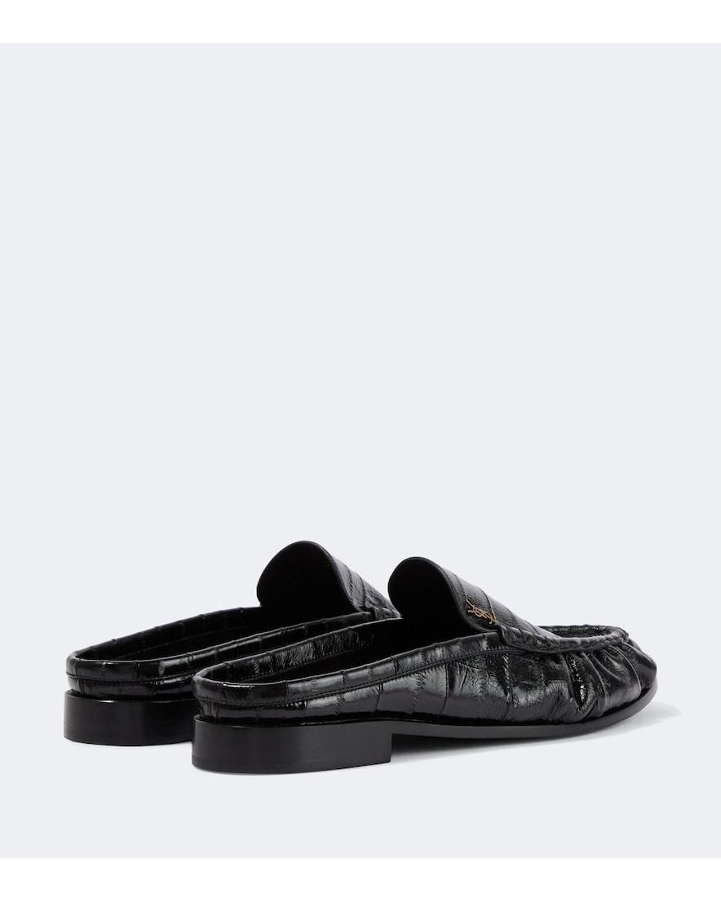Saint Laurent Black Le Loafer Eel Leather Mules for men