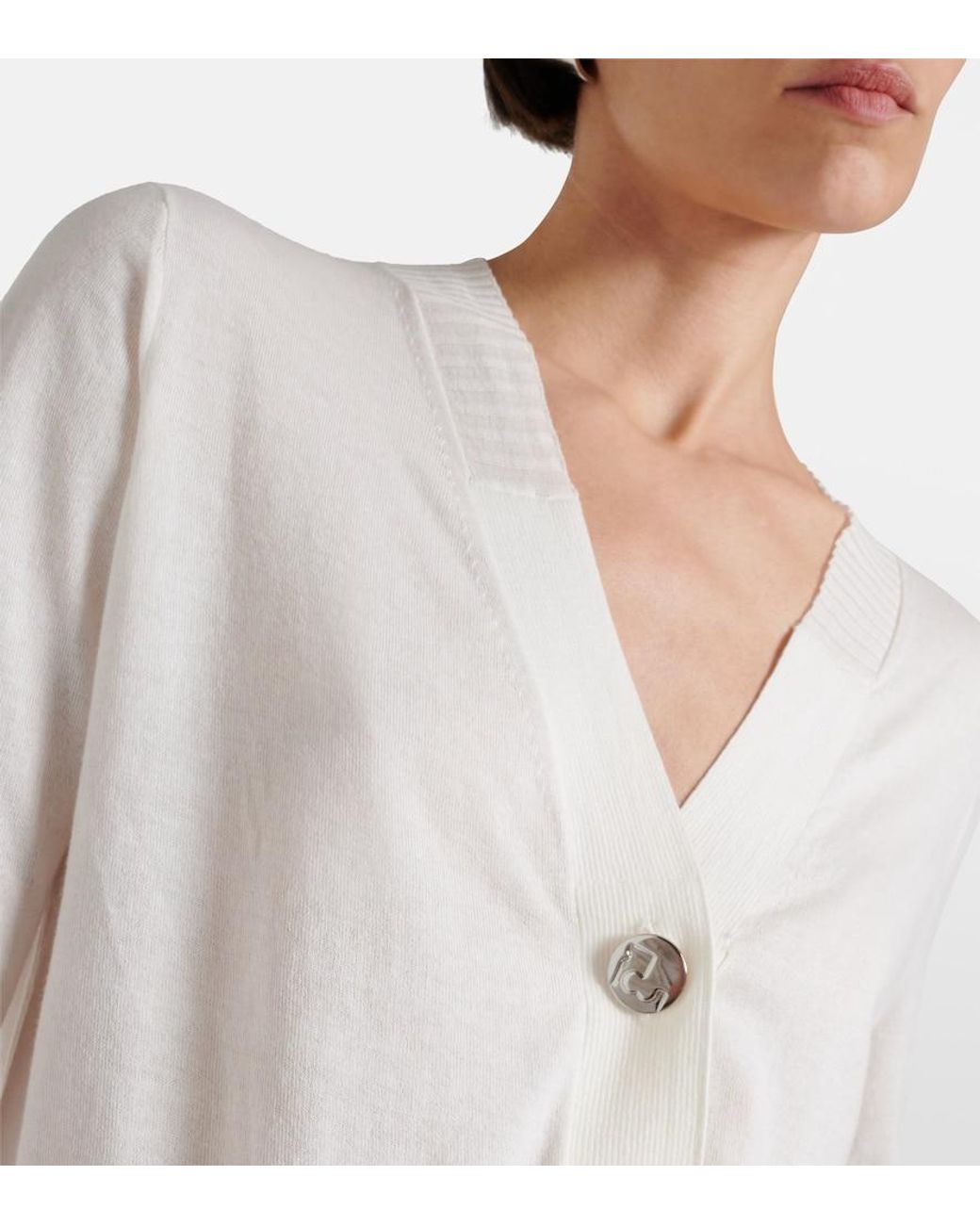 Tory Burch White Cotton Cardigan