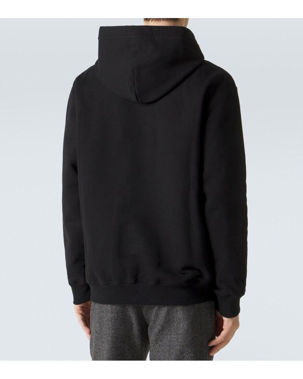 Gucci Black Logo Cotton Jersey Hoodie for men
