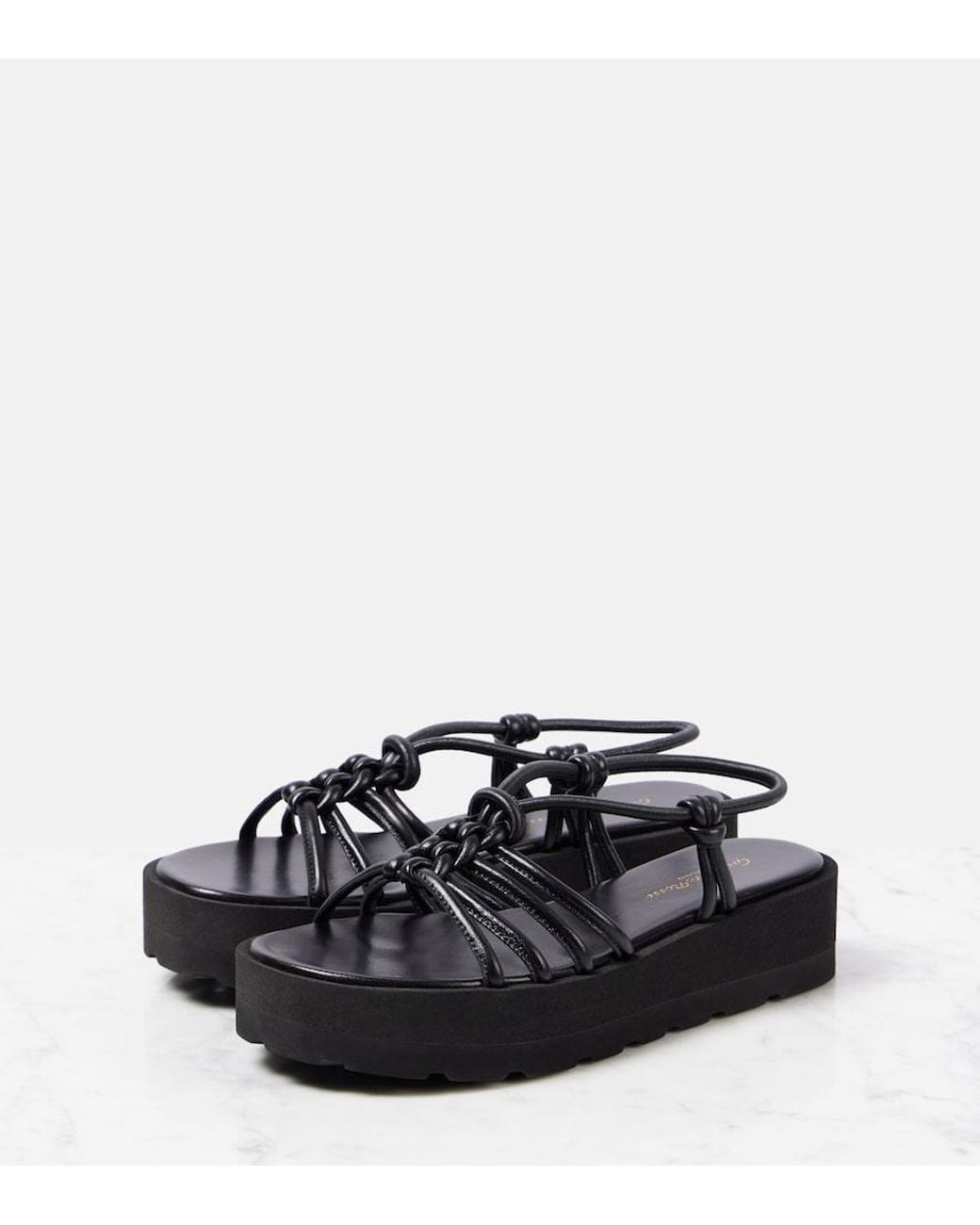 Gianvito Rossi Black Hebe Platform Leather Sandals