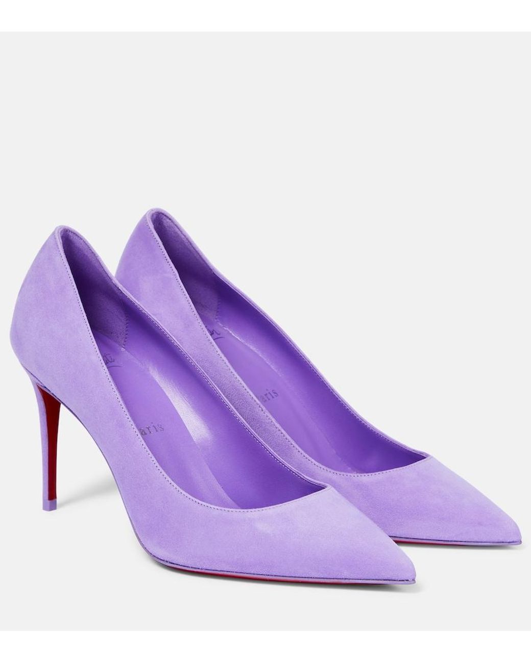 Christian Louboutin Purple Kate 85 Patent Suede Pumps