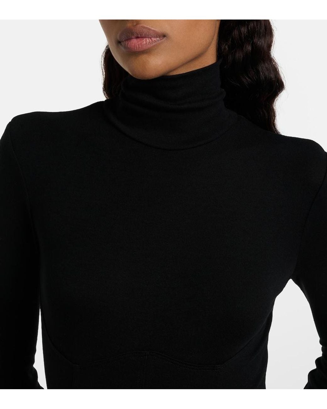 Agolde Black Wilma Jersey Turtleneck Bodysuit