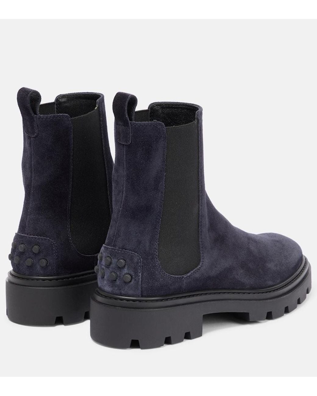 Tod's Blue Suede Chelsea Boots