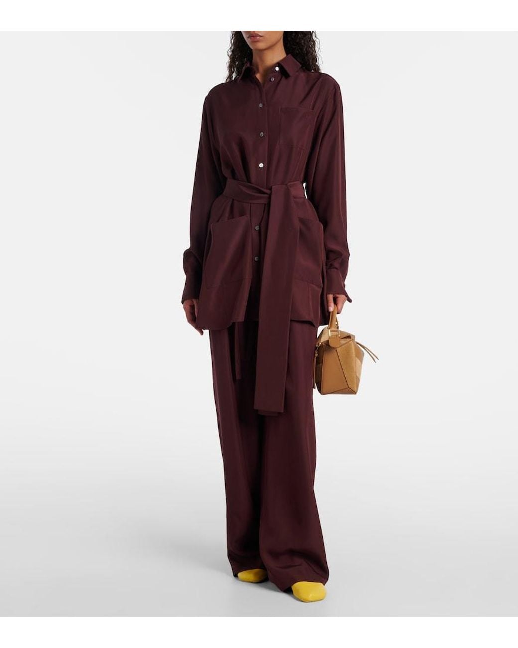 Loewe Brown Puzzle Small Leather And Suede Top-Handle Bag