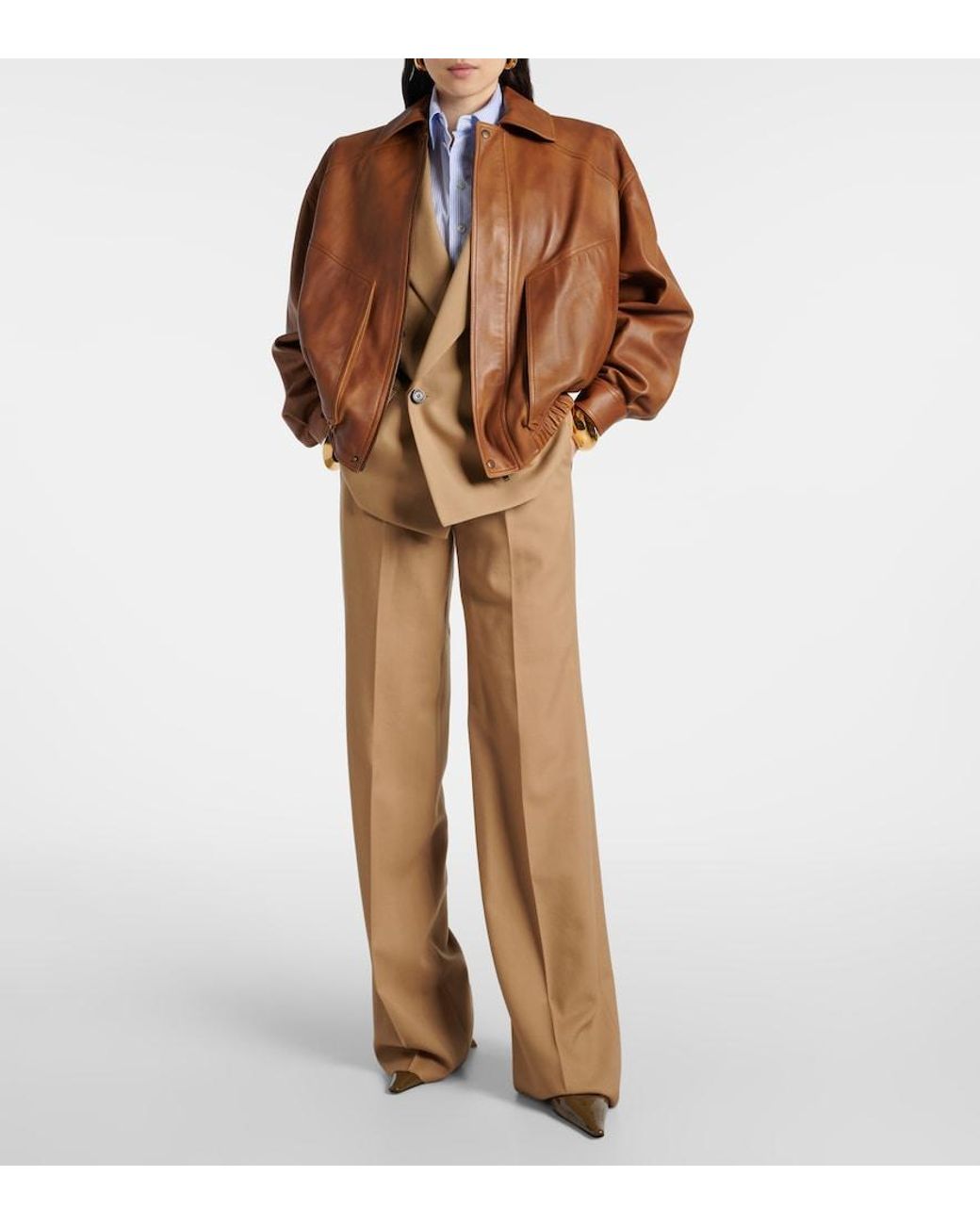 Saint Laurent Brown Leather Jacket