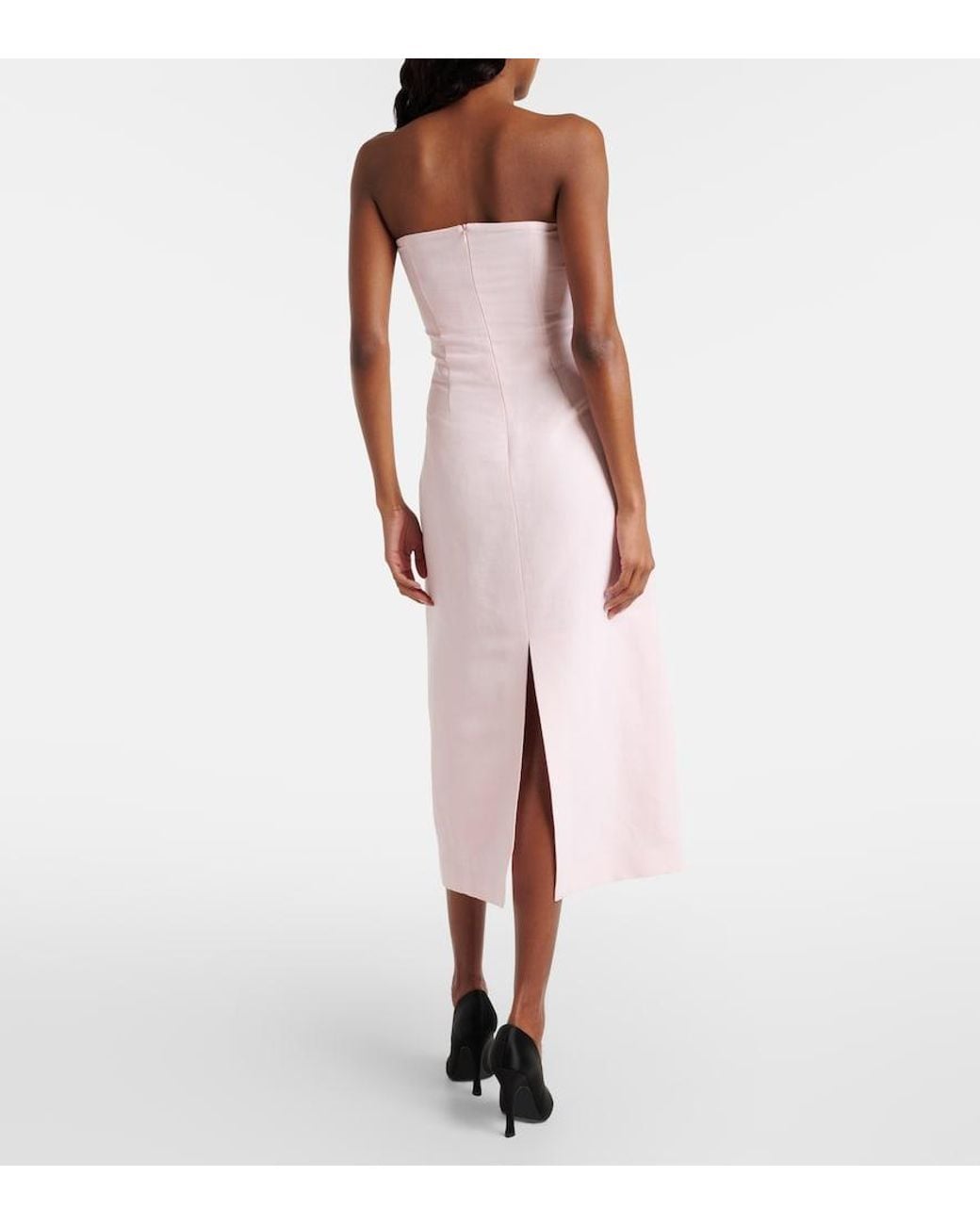 Magda Butrym Pink Silk Bustier Dress