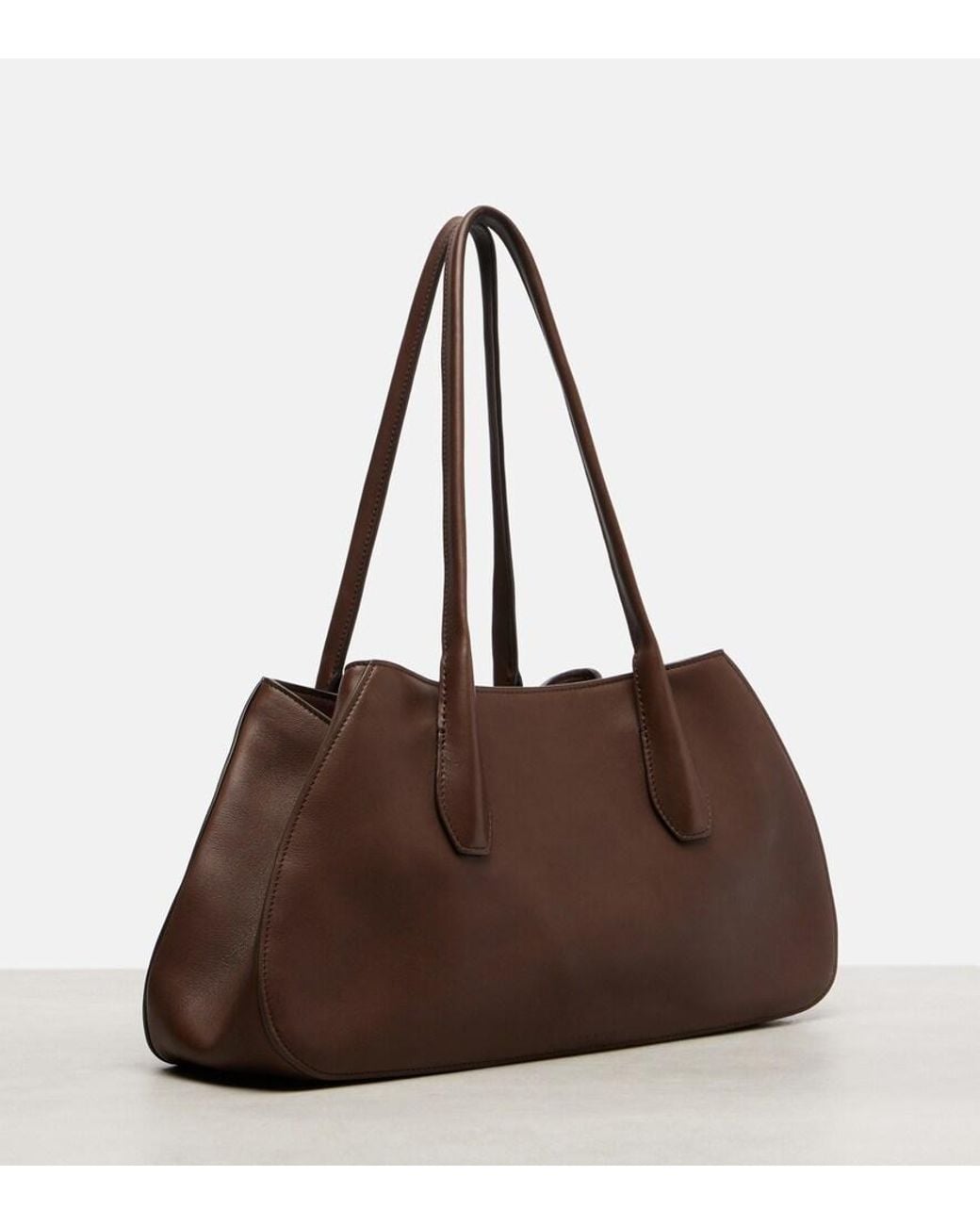 The Row Brown Schultertasche Alger Medium Aus Leder