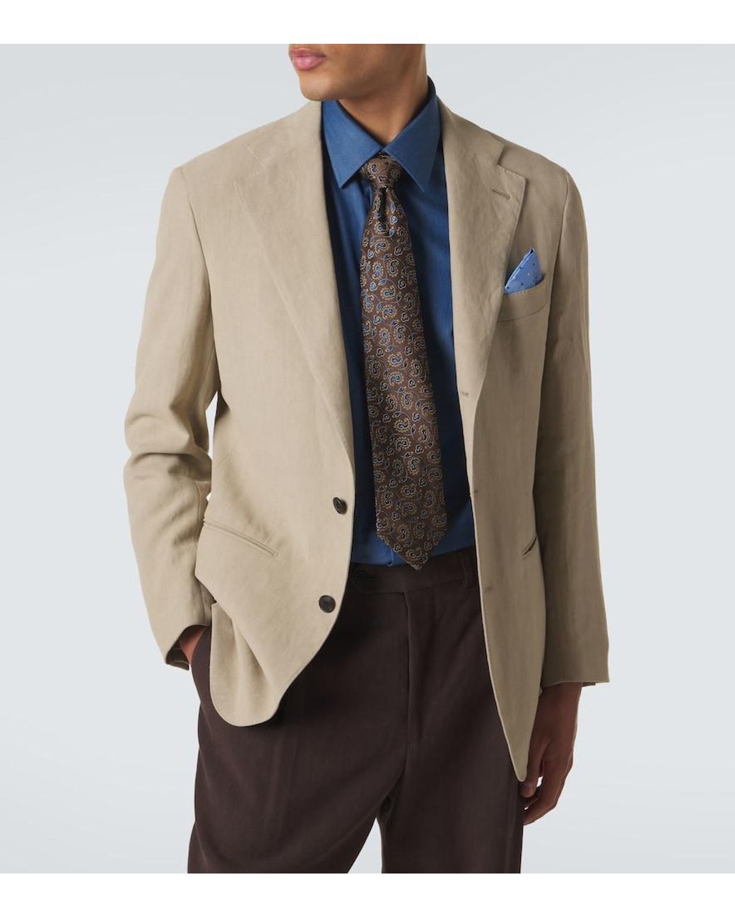 Charvet Gray Silk Paisley Jacquard Tie for men