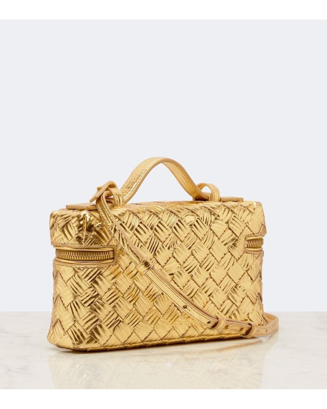 Bottega Veneta Bang Bang Metallic Leather Vanity Bag