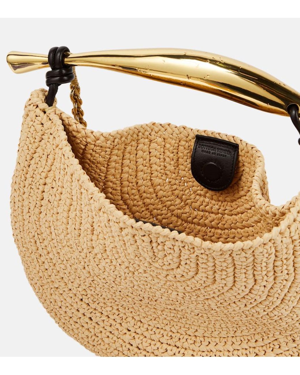 Bottega Veneta Metallic Sardine Chain Raffia-Effect Tote Bag