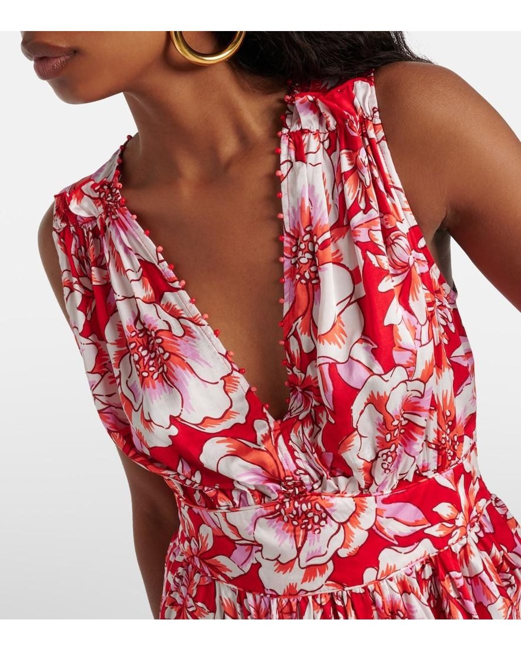 Poupette Red Bessie Floral Minidress