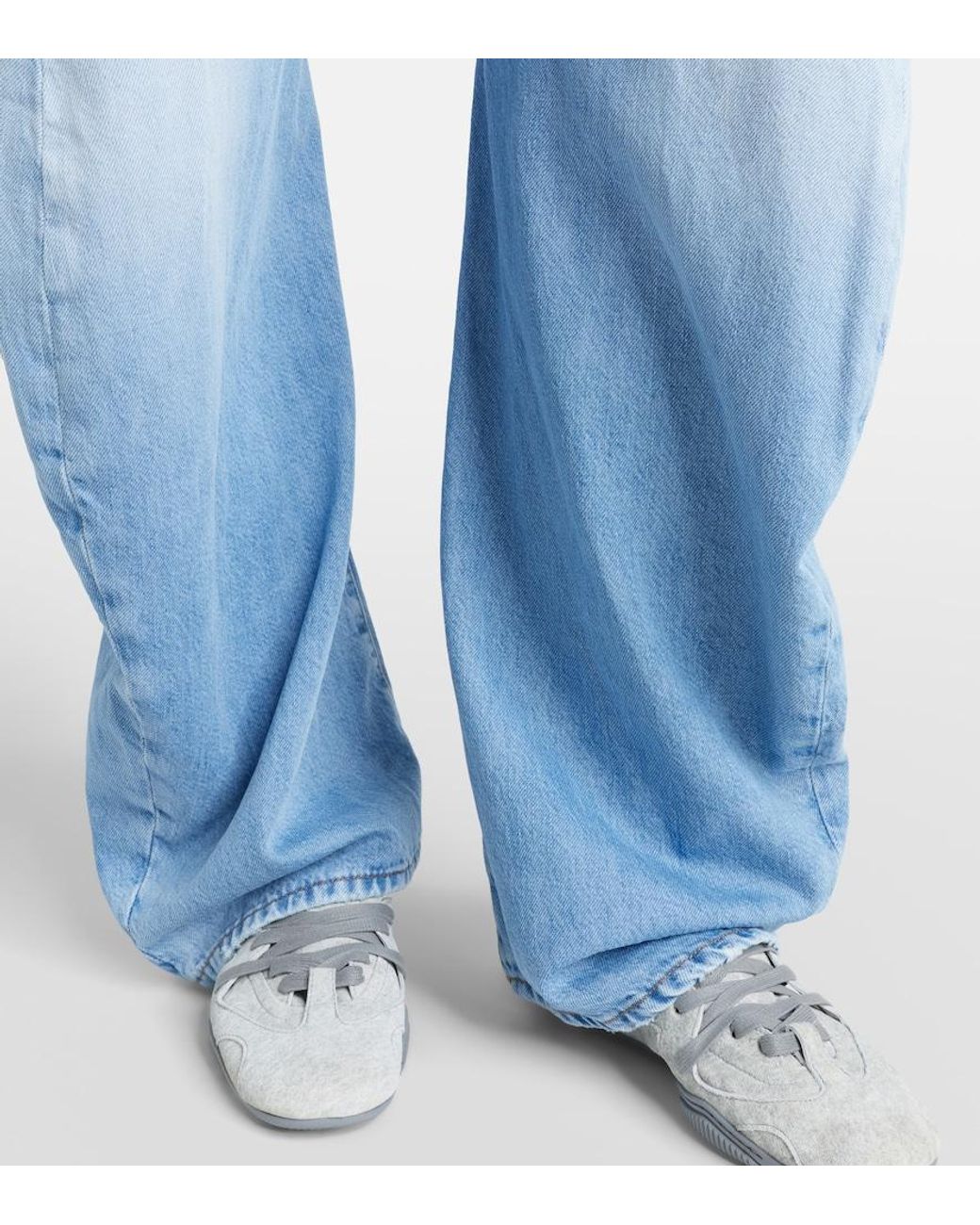 Acne Blue 2006F Distressed Wide-Leg Jeans