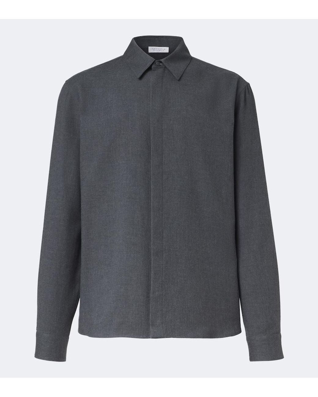 Gabriela Hearst Gray Abbe Cotton And Cashmere Shirt for men