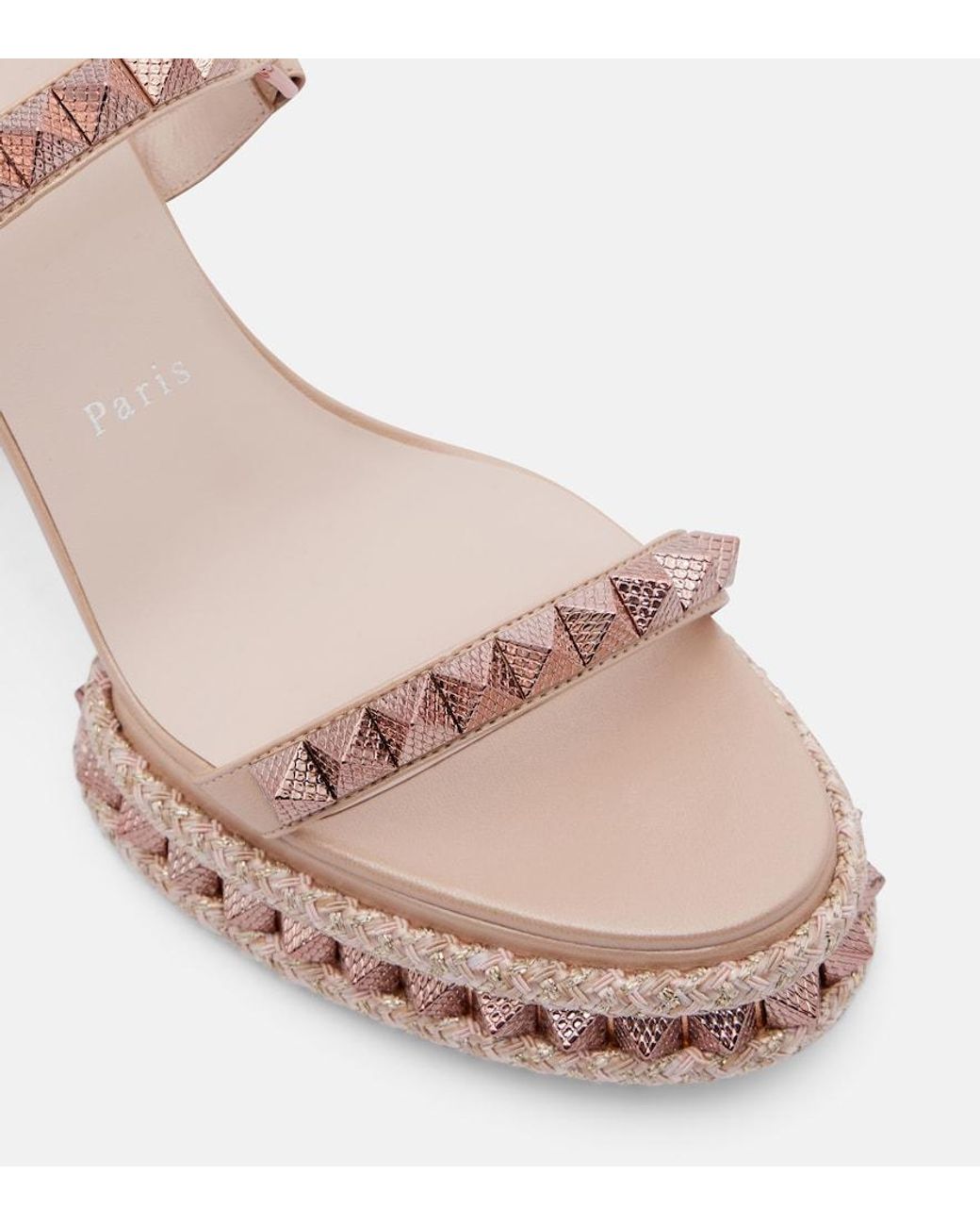 Christian Louboutin Pink Superaclou 85 Leather Platform Sandals