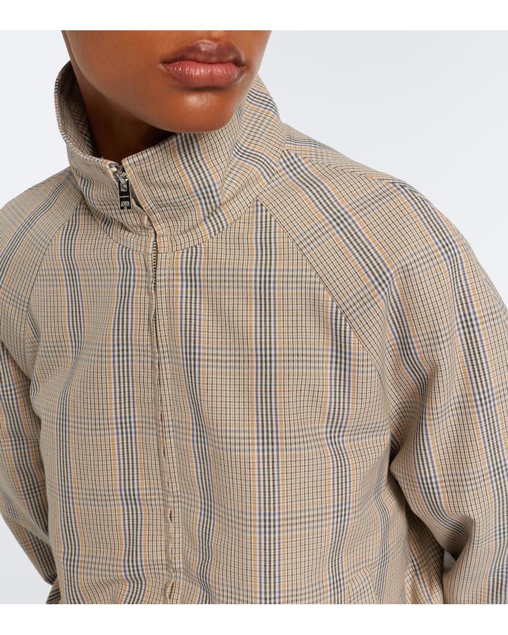 Acne Gray Checked Technical Jacket