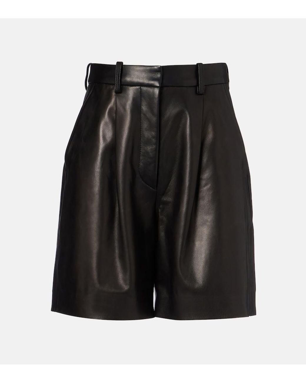 Joseph Black Suze Leather Shorts