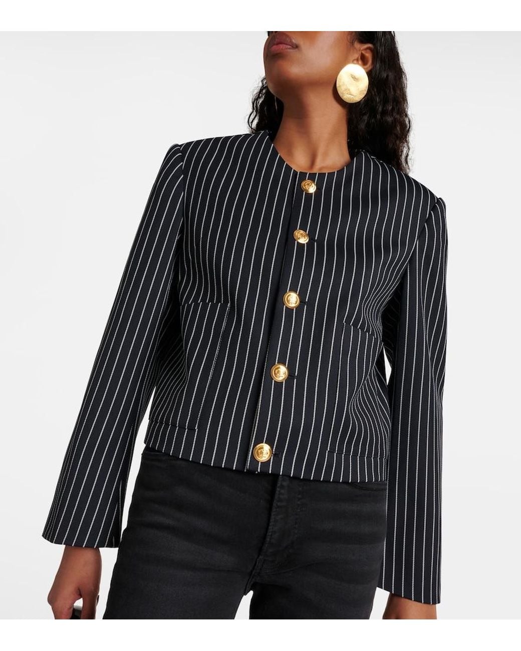 FRAME Blue Pinstripe Jacket