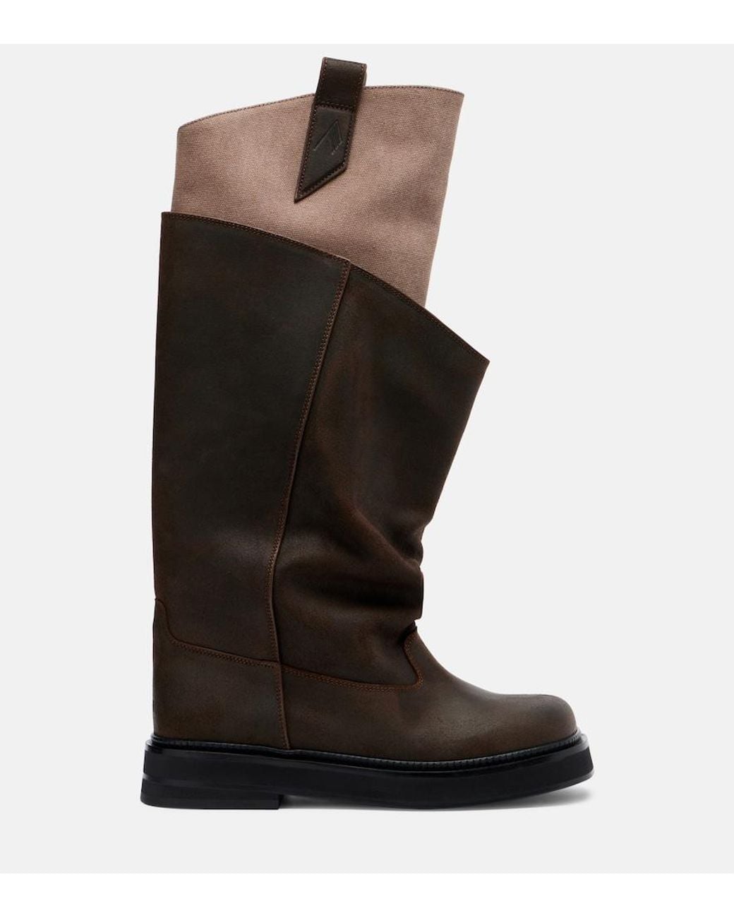 The Attico Black Robin Passeggiata Leather Combat Boots
