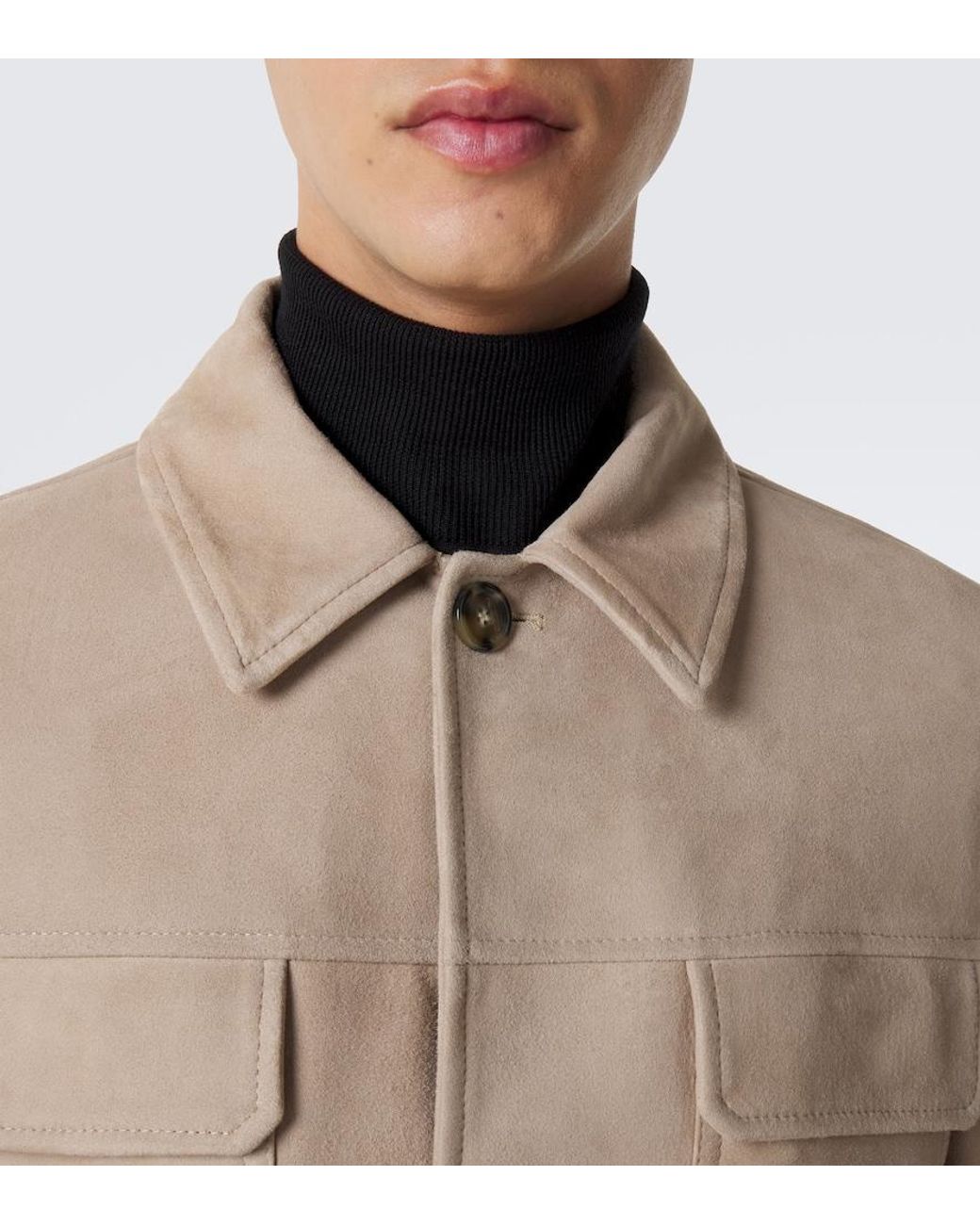 Lardini Natural Suede Blouson Jacket for men