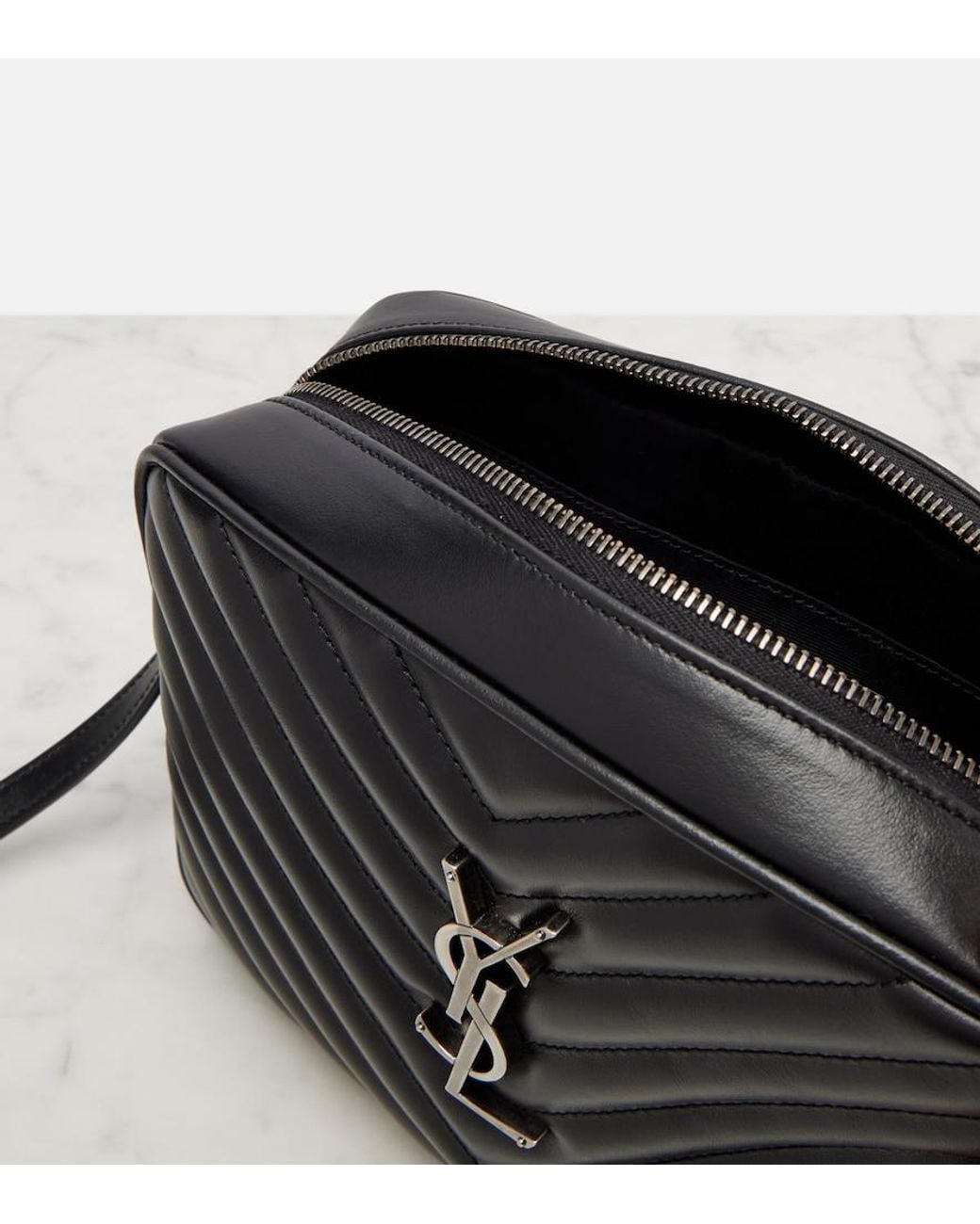 Saint Laurent Black Lou Quilted Leather Camera Bag