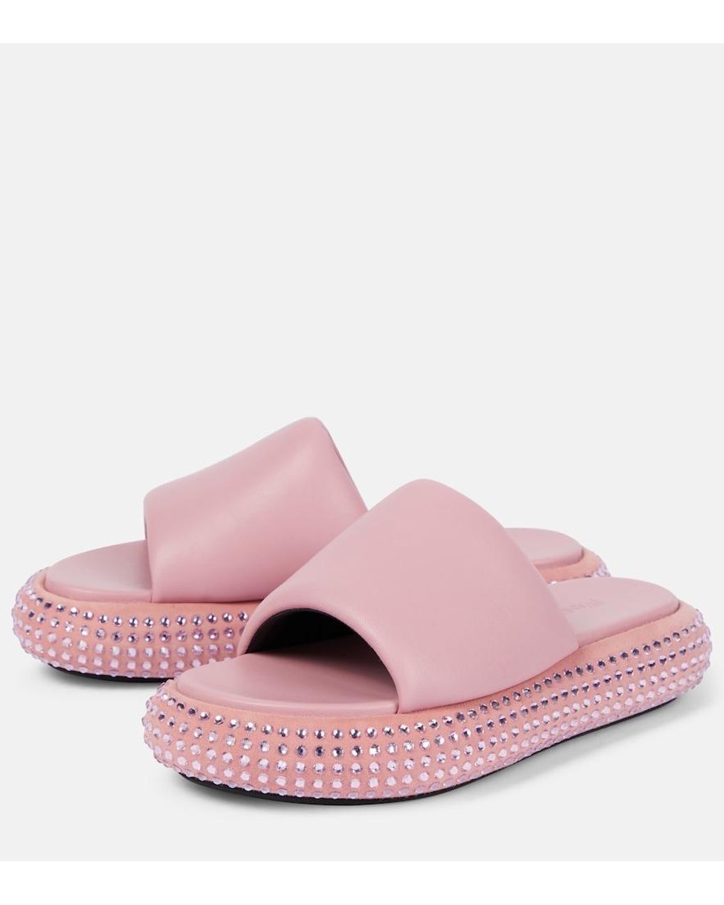 J.W. Anderson Pink Embellished Leather Platform Sandals