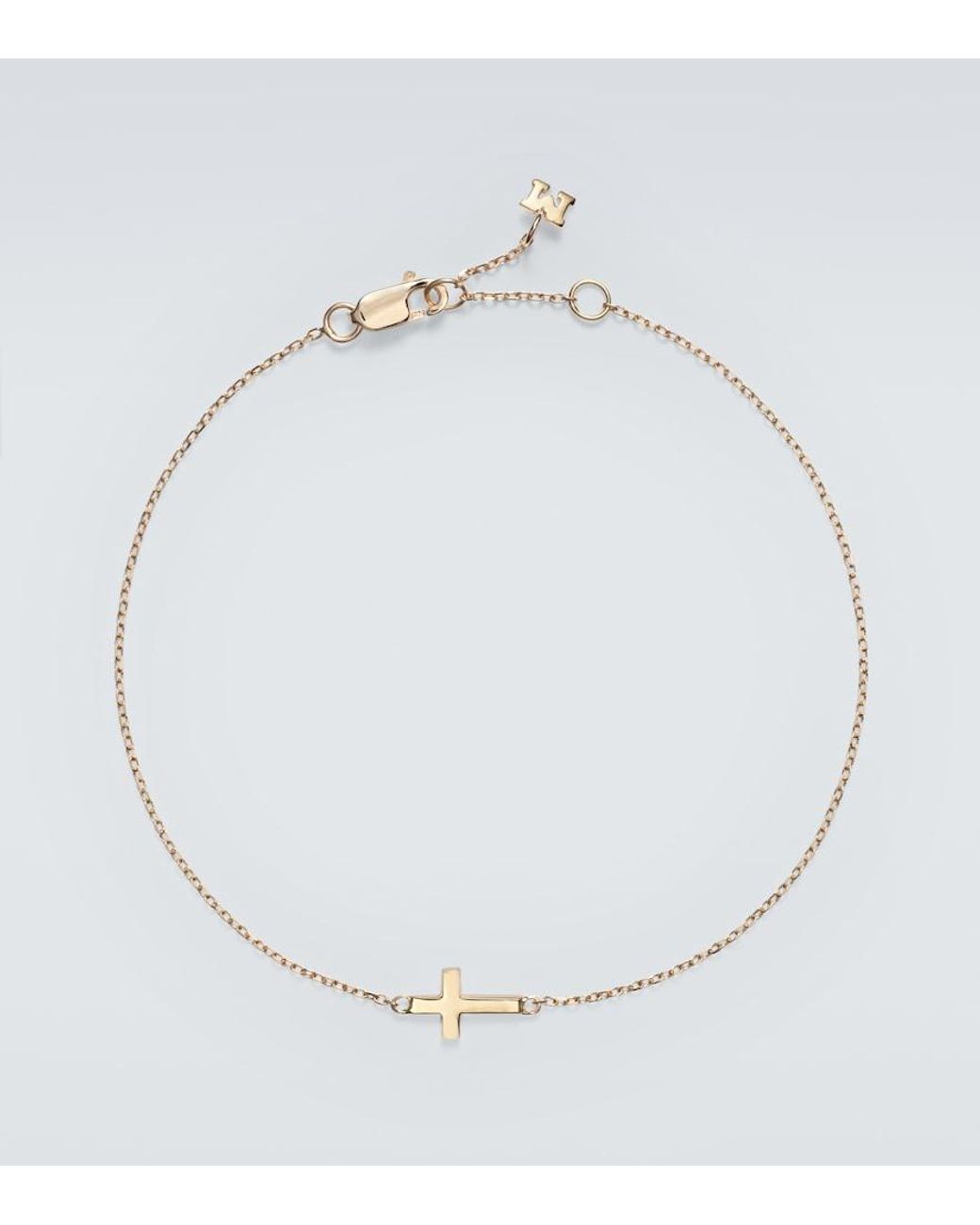 Mateo White Mini Cross 14Kt Bracelet for men