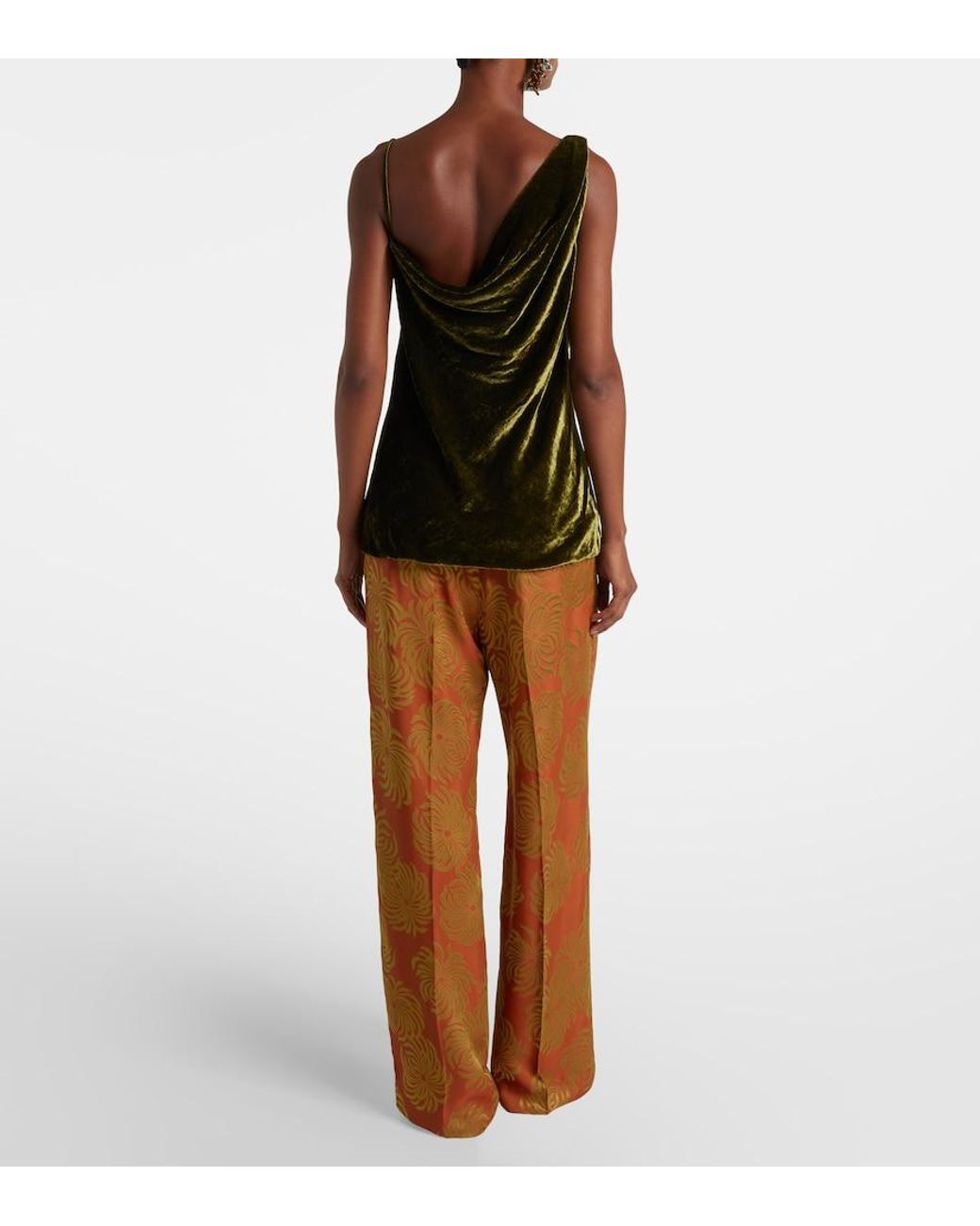 Dries Van Noten Black Draped Velvet Top