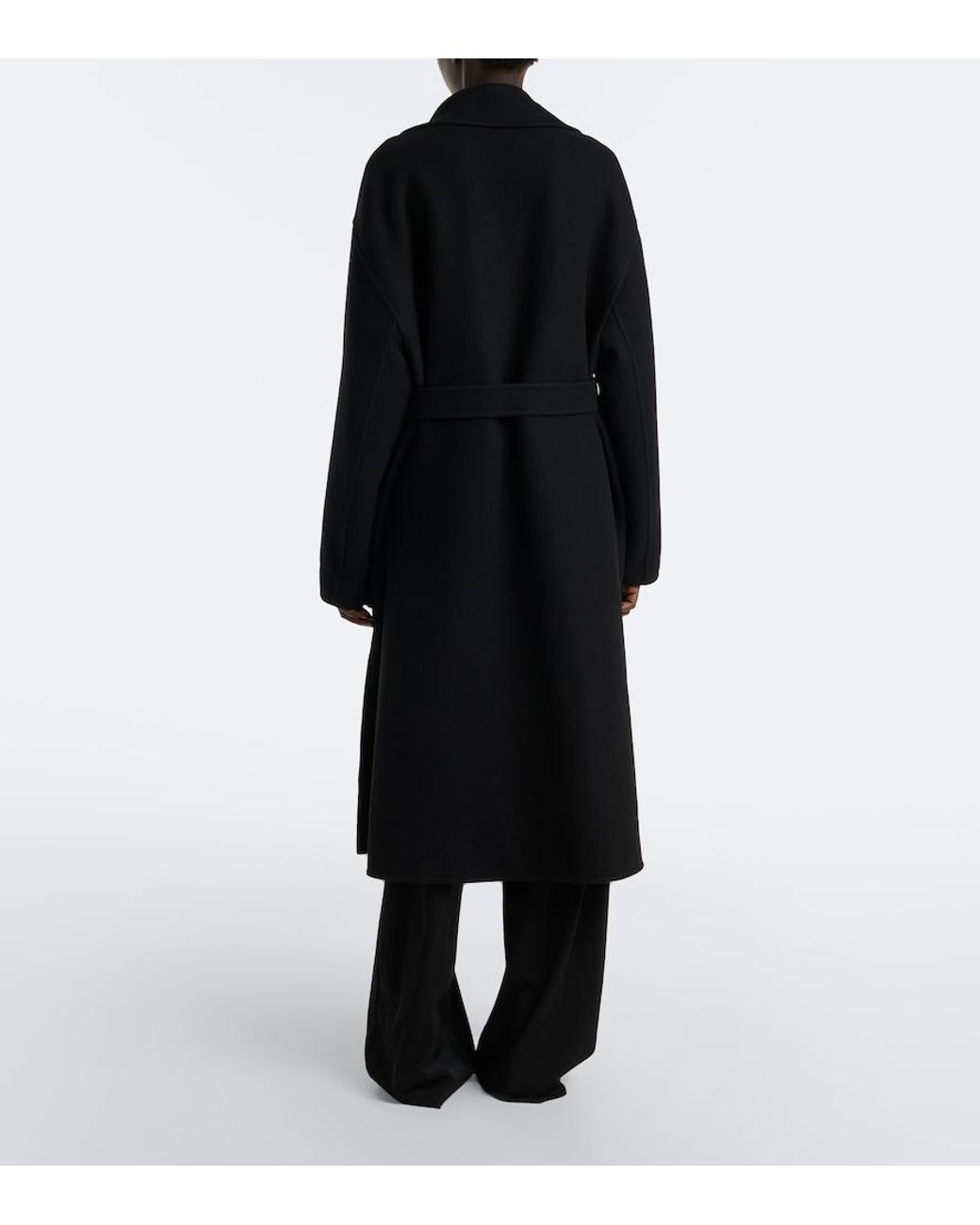 The Row Black Ciara Wool And Cashmere-Blend Wrap Coat