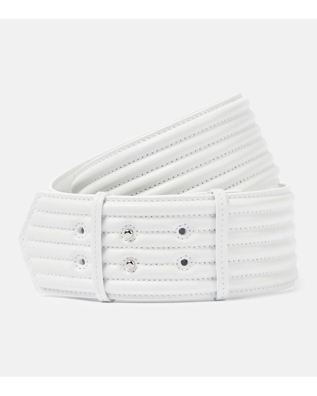 Alaïa White Padded Leather Belt