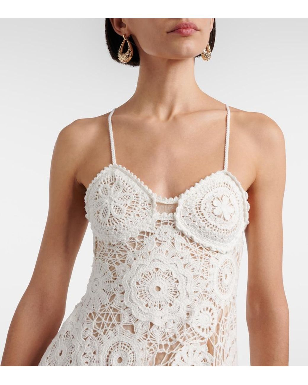 Self-Portrait White Crochet Minidress