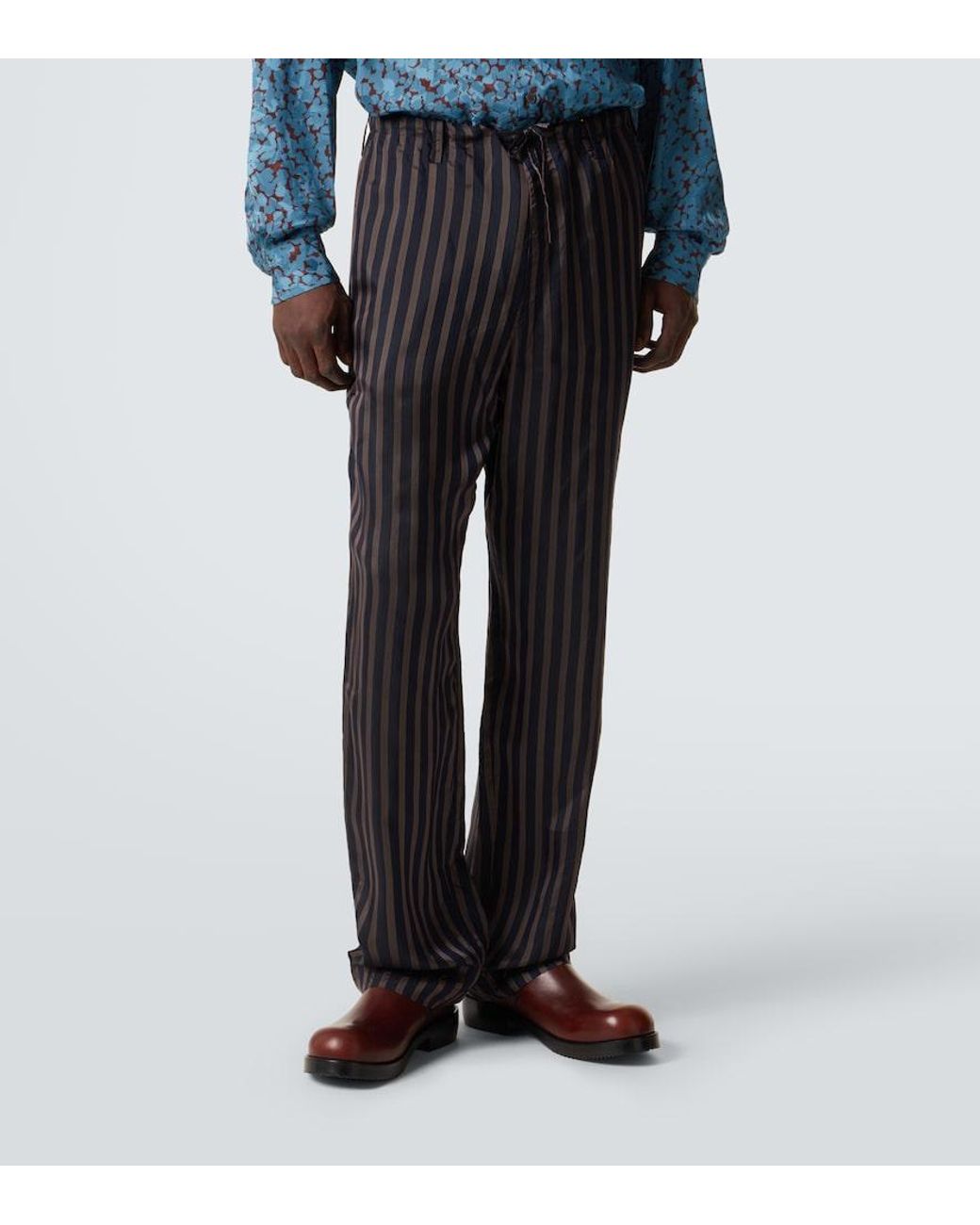 Dries Van Noten Black Mid-Rise Straight Pants for men