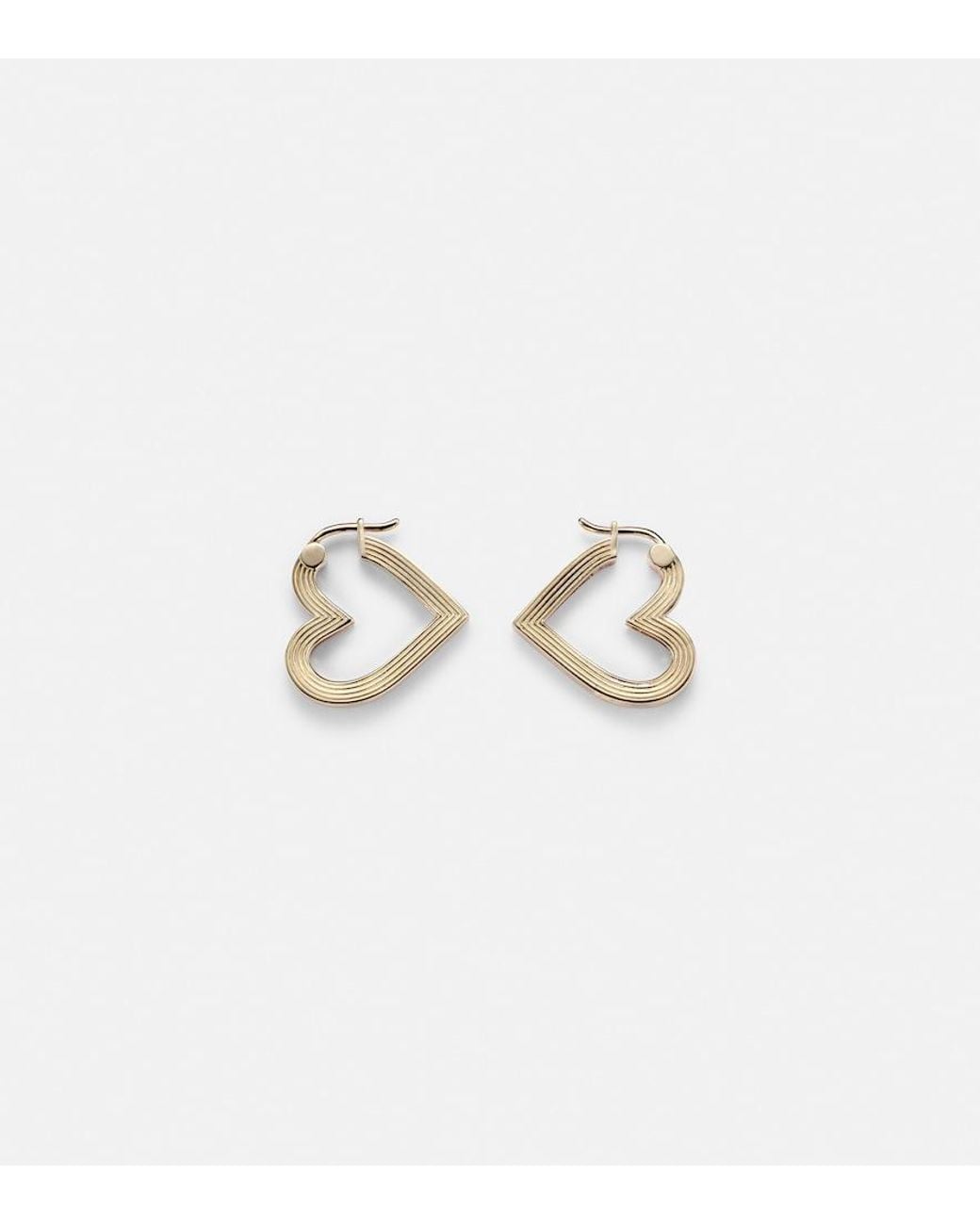 Sydney Evan White Flutted Heart 14Kt Earrings