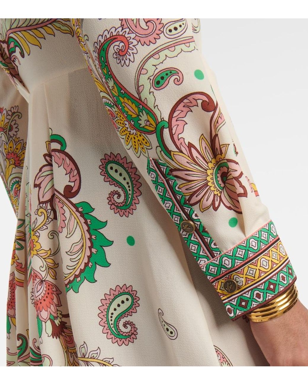 Etro Metallic Paisley Midi Dress