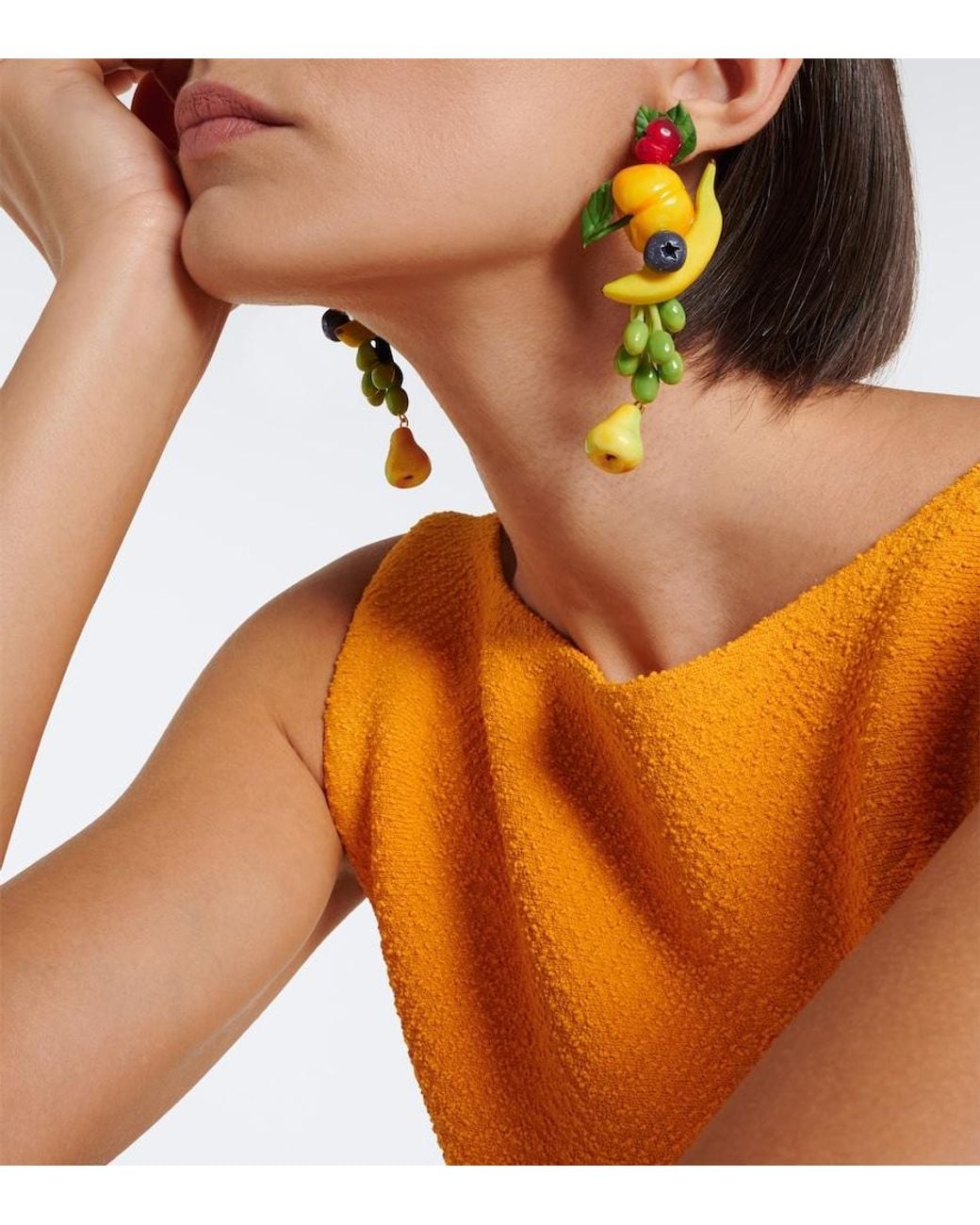 Jennifer Behr Yellow Fruita Drop Earrings