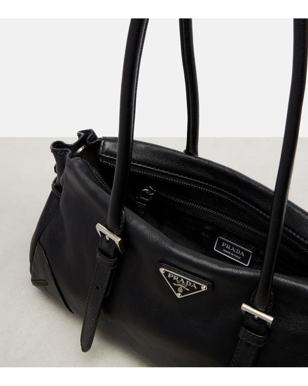 Prada Black Bonnie Medium Leather Shoulder Bag